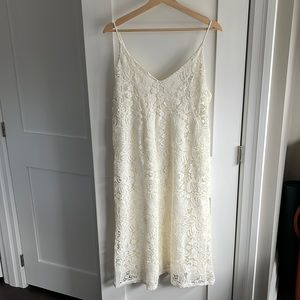 H&M White Lace Midi Strapless Engagement Dress Size L